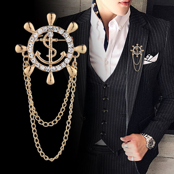 Navy%20Anchor%20Brooch%20With%20Zircon%20Rudder%20Corsage%20High-End%20Men'S%20Suit%20Accessories%20(1ps)%20-%20Image%202