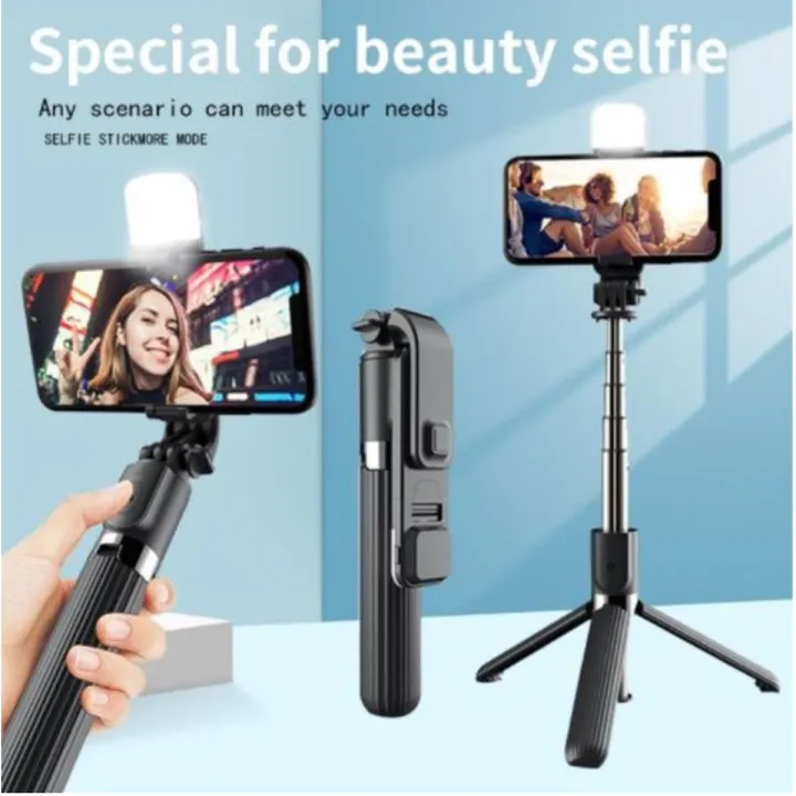 P20S%20-%201%20Wireless%20Blutooth%20Selfi%20Stick%20With%20LED%20Fill%20Light%20Desktop%20Live%20Tripod%20Mobile%20Stand%20Portable%20Stretchable%20Holder%20Anti-Shake%20Stabilizer%20Selfie%20Stick%20Self-Timer%20Artifact%20Rod%20-%20Image%202