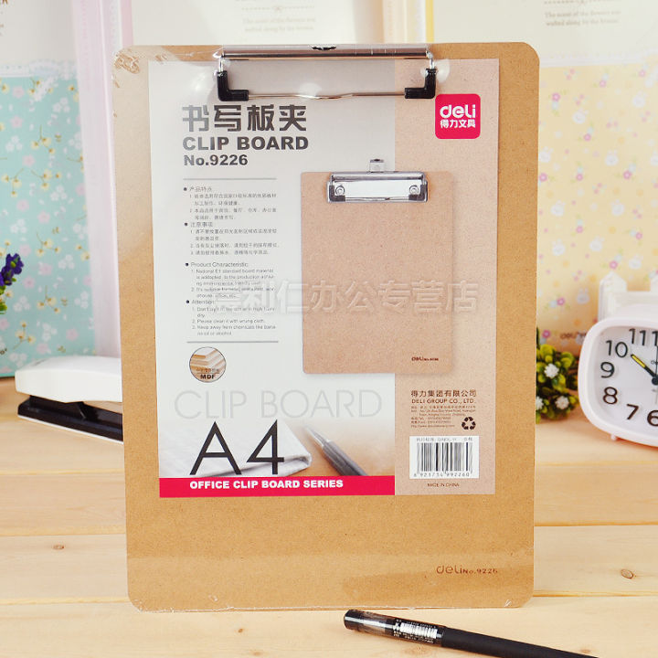 Deli 9226 Mdf Wooden Clipboard A4