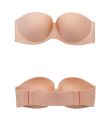 Womens Strapless Bra Tube Top Bra Push Up Beige/Black Brassiere Invisible Balconette Bra Seamless Underwear Wedding Dress. 