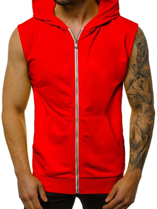 Hot%20selling%20men's%20lace%20up%20hoodie%20with%20open%20front%20zipper%20hoodie,%20sleeveless%20fashionable%20sports%20jacket,%20men's%20clothing%20-%20Image%204