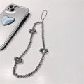 Pink Heart Butterfly Phone Chain Trendy Pendant For iPhone Samsung Universal Accessories Cute Phone Hanging Rope For Girl Jew. 