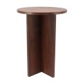 Solid Wood Small Round Table Ancient Tea Colored Wooden Coffee Tea Table For DP. 