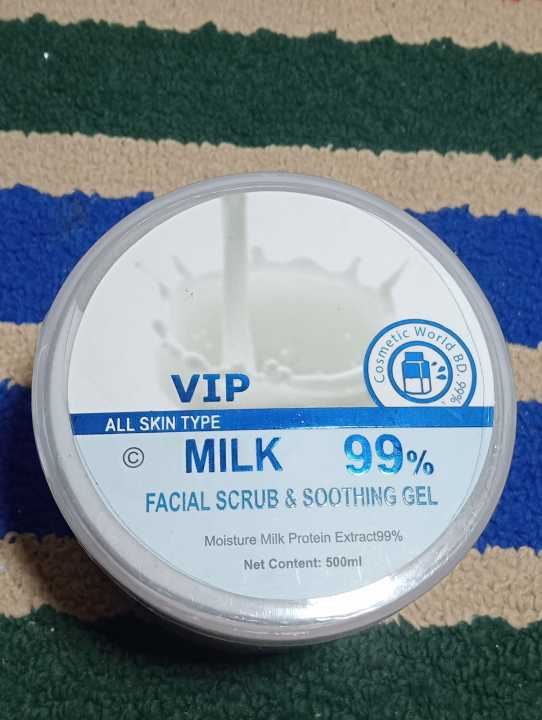 VIP Milk Facial Scrub & Soothing Gel - 500ml | Daraz.com.bd