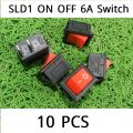 10Pcs - 6A 2Pin RED BLACK Color MICRO ON OFF Switch 2 Pin 6A 250VAC 2 Positions Switches Power Rocker Switches.