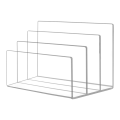 1 Piece File Holder 3 Sections Vertical Desktop Organizer Transparent Acrylic for Documents Letter Book. 