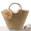 Women's Straw Handbag Flower Woven Summer Beach Messenger Tote Bag Basket Shopper Purse.
