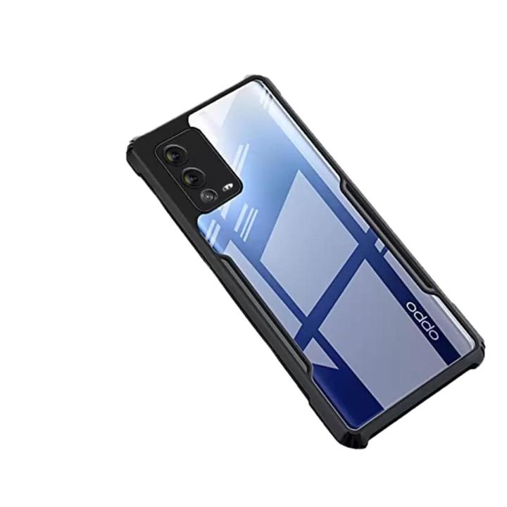 Best Quality Back Cover for Oppo A55 (Transparent, Black)