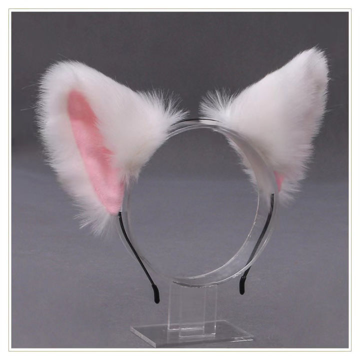 Japanese Cute Plush Cat Ear Headband Headband Bow Bell Hair Buckle Carolita Cat Ear Headband Bayline