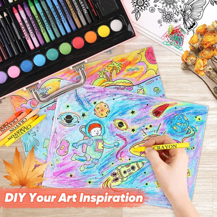 145%20Pcs%20Art%20Set%20Box%20&%20Drawing%20Kit%20with%20Crayons,%20Oil%20Pastels,%20Colored%20Pencil%20Deluxe%20Gift%20Art%20-%20Image%208