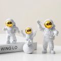 3pcs/set Craft Resin Astronaut Ornament Figure Statue Waterproof Exquisite Astronaut Decorative Ornament Creative Funny Spaceman Desktop Decor Modeling Kid.
