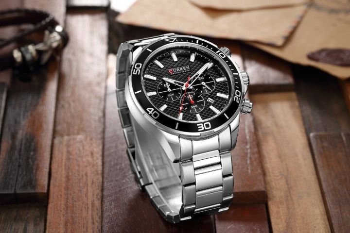 CURREN%208309%20Watches%20For%20Men%20Stainless%20Steel%20Band%20Quartz%20Wristwatch%20Fashion%20Brand%20Chronograph%20and%20Calendar%20Male%20Clock%20Hombre%20-%20Image%204