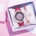 LooKeo mall Women Starry Sky Watch Luxury Rose Gold Diamond Watches Ladies Casual Leather Band Quartz Wristwatch Female Clock zegarek damski.