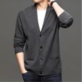 Korean Cardigan Men's Sweater Knit Top Male Clothes Black Long Sleeve V-Neck Wweater Oversize Sweater Jacket Men's Coat S-3XL.