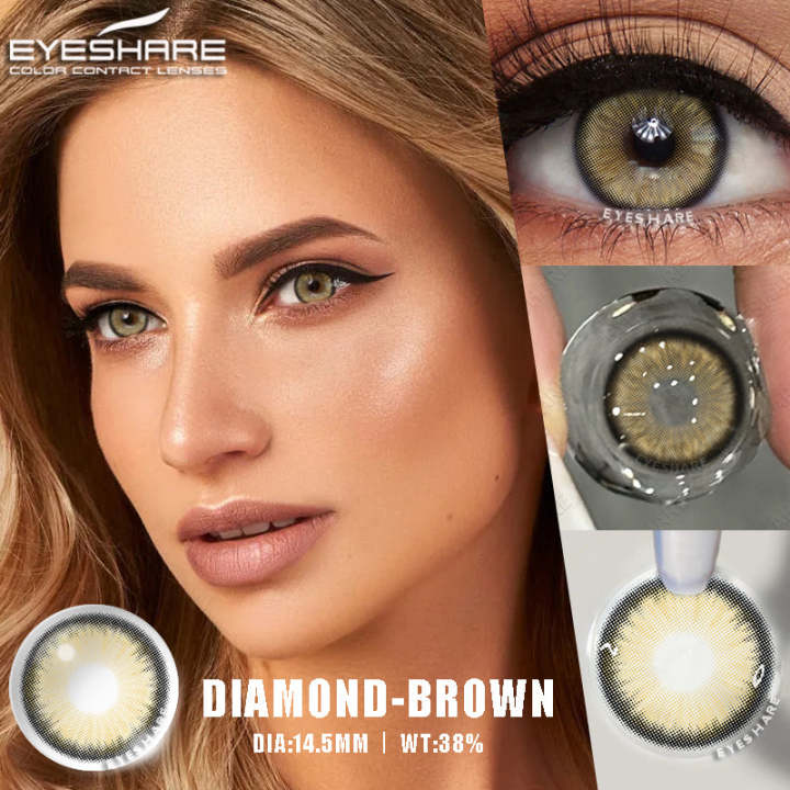 KSSEYE COLOR CONTACT LENSES with kit box FREE KSSEYE Diamond/Norko Brown Contact Lens K100