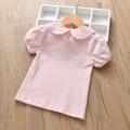 Summer School Girls T-shirts Short Sleeve Cotton T shirt Baby Toddler Girl White Blouse Shirt Kids Tops Children Clothes JW7967. 