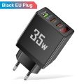 USB C Charger Digital Display 35W PD Quick Fast Charging Mobile Phone Multi Ports Wall Adapter for IPhone 15 14 Xiaomi Samsung.