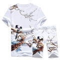 White Printed Summer Combo T-Shirt - Durable and Easy To Maintain - Shirt & Pant For Men - Round Neck and Perfect Casual Wear - Suitable for All Season. 