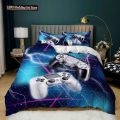 Game Duvet Cover Set Queen King Size Gaming Comforter Cover For Kids Teens Adults Gamepad Neon Games Soft Polyester Bedding Set. 