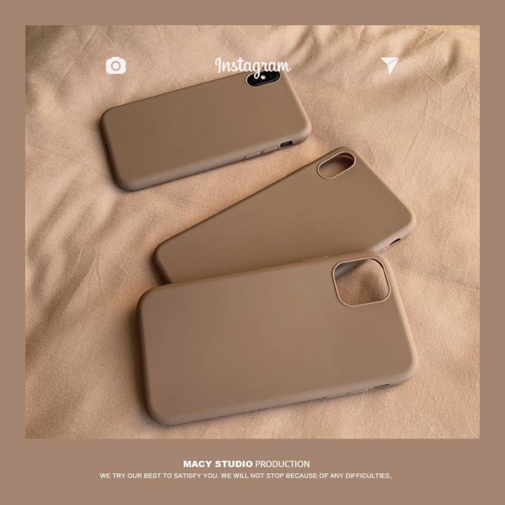 Retro%20brown%20Solid%20color%20Simple%20Korean%20Couple%20Phone%20Case%20Cover%20For%20iPhone%2015%2014%2013%2012%2011%20Pro%20Max%2015%2014%207%208Plus%20X%20XR%20case%20-%20Image%204