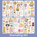 6 Sheets Cute Cartoon Series Waterproof PVC Stickers Transparent Kawaii Album Diary Journal Decorative Crafts Scrapbooking DIY Sticker Gift. 