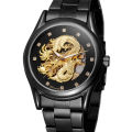 FORSINING Fousini Watch Hollow Rhinestone Scale Mechanical Watch Dragon Pattern Men's and Women's Watch. 