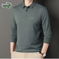 Men's Embroidery Brand High Quality Knitted Polo Shirt Four Seasons Casual Ribbed Long Sleeve T-shirts Black White Tee 8 Colors. 
