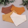 Baby Infant Cotton Bib Newborn Solid Color Triangle Scarf Feeding Saliva Towel Bandana Burp Cloth Boys Girls Gift 3/4/5pcs/Set. 