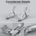 Aluminum Alloy Laptop Holder Stand Adjustable Foldable Portable 10" to 17.5" 6 Angles Travel Laptop Stand for Notebook Computer Bracket Lifting Cooling Holder Non-slip - Laptop Stand - Mac book Stand.