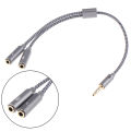3.5mm Headphone Splitter Earphone Adapter 1 Male to 2 Female Jack Mic Y Splitter Demoo. 