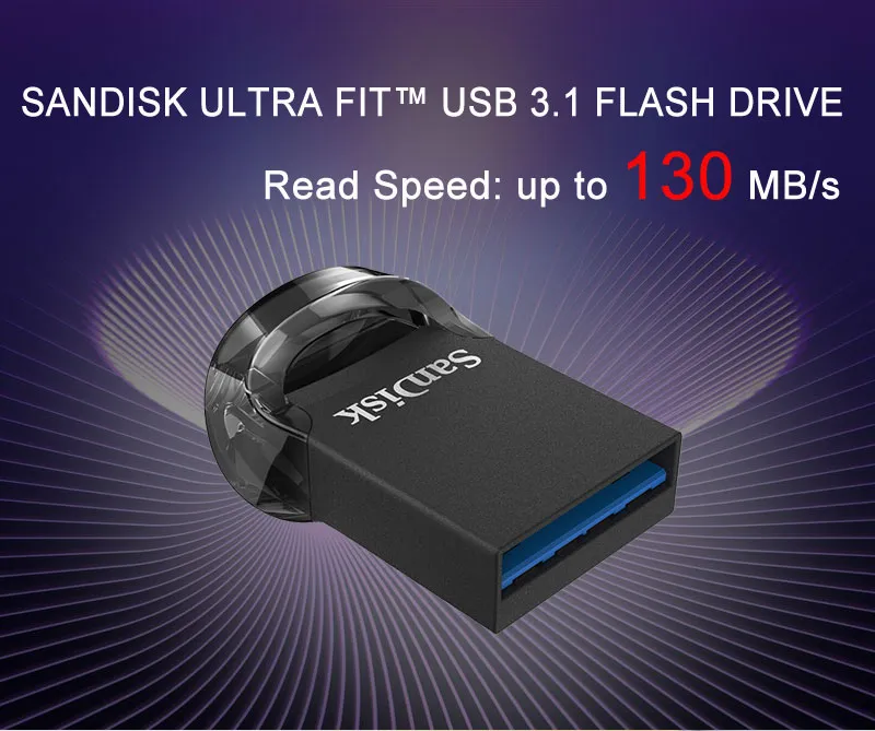 SanDisk Ultra Fit USB 3.1 Da 32GB - Velocit&agrave; Lettura Fino A 130 MB/s, Chiavetta Compatta Per PC, Auto, Console