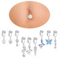 Faux Belly Ring Snake Belly Piercing Clip on Umbilical Navel Belly Button Cartilage Clip on Earrings Body Jewelry.