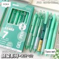 7pcs Kawaii Pens Quick-Drying Ink Japanese Stationery Highlighter Pen Set Aesthetic School Supplies Ballpoint Pen Back To School. 