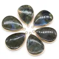 Drop-shaped Flash Labradorite Pendant Charms For DIY Necklace Handiwork Sewing Craft Jewelry Accessory Making. 