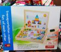 Folding Double-Sided Kids Wooden Puzzle Magnetic Drawing Board DIY Educational Drawing Toy. 