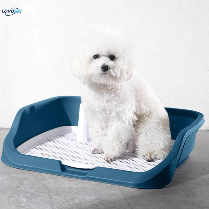 Dog Toilet Puppy Potty Tray for Cat Dog Potty Pan Indoor Reusable Litter Box Blue