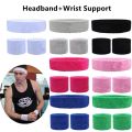 2PCs Wrist Sweatband+1PC Headband Elastic Sport Wristband Gym Wrist Brace Support Sweat Band Tennis Volleyball Wrist Protector.
