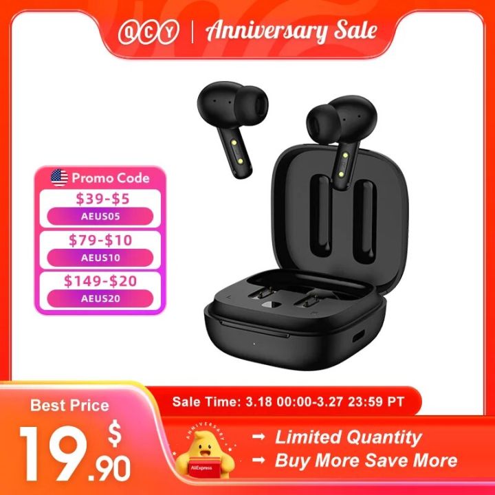 QCY T13 ANC Wireless Bluetooth Earphones 28dB Bluetooth 5.3 Active Noise Cancellation Headphone in-Ear Clear Calls Earbuds