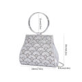 2023 Cross-border Dinner Bag Light Luxury Handbag Women's Diamond PU European and American Chain Bag Silver Pie Opponent Bag. 