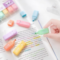 4/5/6Pcs Highlighter Markers 6 Fluorescent Macaroon Colors High Quality Rectangular Marker Student Stationery Office School Art Use.