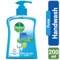 Dettol Handwash Cool 200ml Pump, pH-Balanced Liquid Soap with Menthol. 