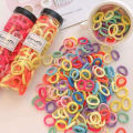 100 Pcs Baby Girl Elastic Hair Bands - High-Elastic Rubber Ties in Mixed Colors - Mini Ponytail Holders for Kids & Women".
