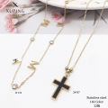 TTM Xuping Mens Punk 14K Gold Jewelry Zircon Crystal Stainless Steel women necklace with fast shipping.