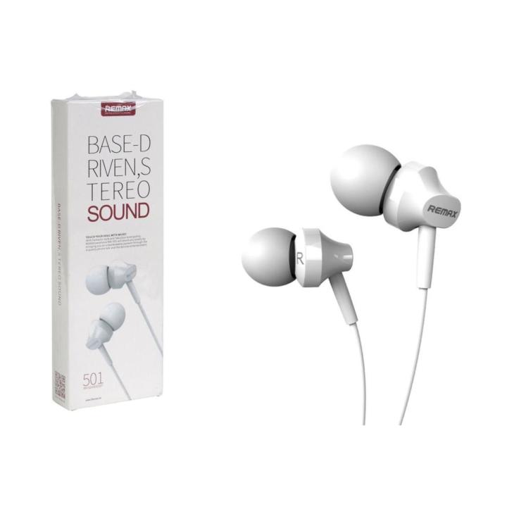 Remax Hi Bass Wired Earphone RM-501- White | Daraz.com.bd