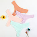Pack Of 3- Pure Cotton Temptation V Female T-back 8 colors Available Girls Underwear Fashion Solid Color T Pants Ladies. 