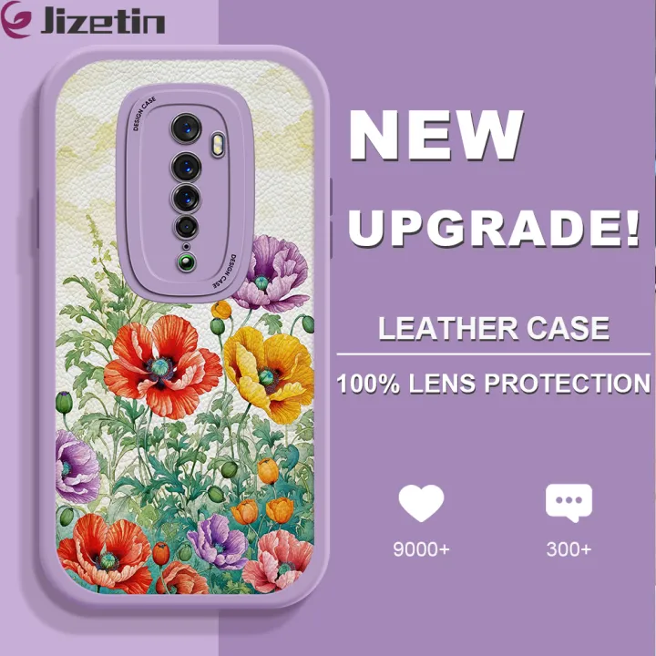Jizetin%20for%20OPPO%20Reno2%20Back%20Cover%20Colorful%20Flowers%20Lambskin%20Texture%20PU%20Leather%20Back%20For%20Girls%20Boys%20Soft%20Phone%20Case%20-%20Image%202