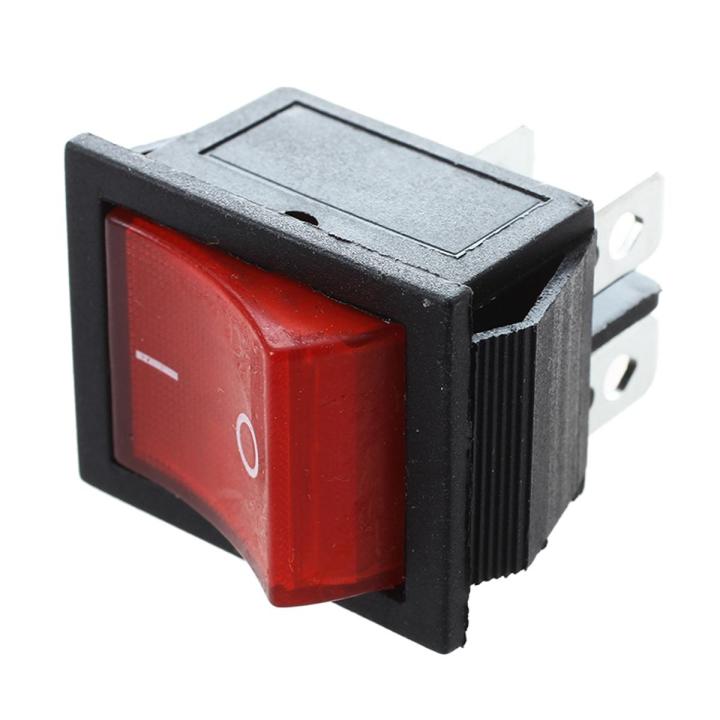 16A/250VAC 20A/125VAC Red Indicator Light 4 Pin ON/OFF DPST Rocker ...