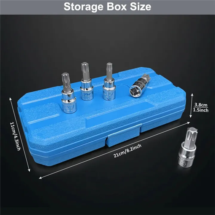 13Pcs%20Star%20Torx%20Bit%20Socket%20Set%20T8-T70%20H2-H14,%20Sockets%201/4Inch,3/8Inch%20&%201/2Inch%20Drive%20for%20Hand%20Use%20Work%20Easy%20Install%20Easy%20to%20Use%20-%20Image%202