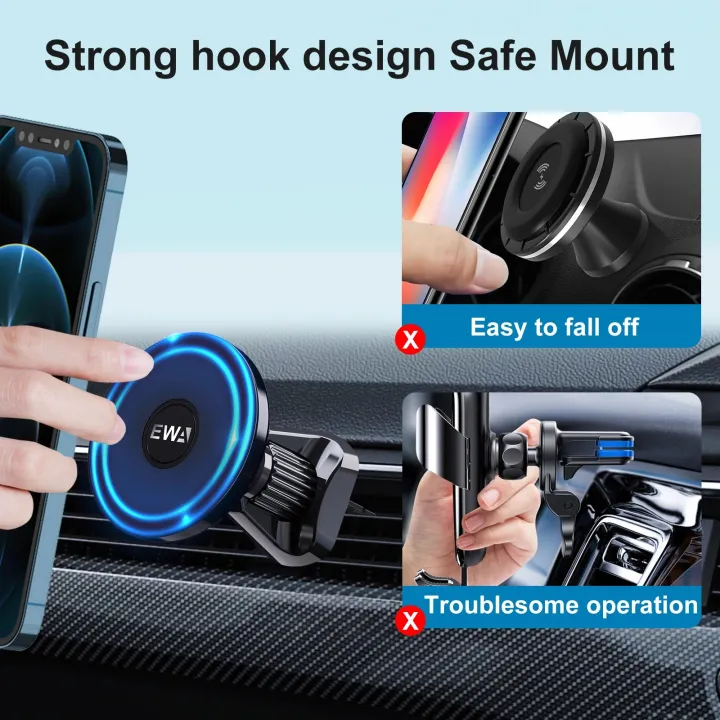 EWA%20Magnetic%20Car%20Mount%20Compatible%20with%20iPhone%2014/12/13/%20Pro/12%20Max/12%20Mini/Magsafe%20Case%20Strong%20Magnet%20Air%20Vent%20Phone%20Holder%20-%20Image%203