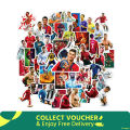 50Pcs Set Cristiano Ronaldo Pattern Stickers PVC Luggage Laptop Guitar Decals Collection Gift Wall Decoration.